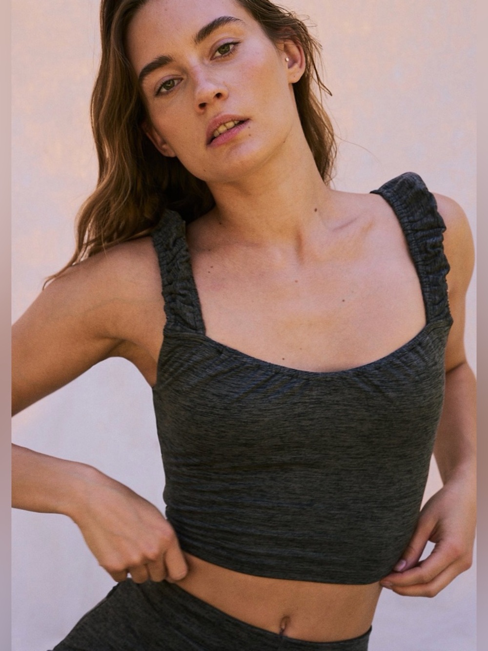 Free People Stars Align Heather Tank Gray Size Small - C33-025